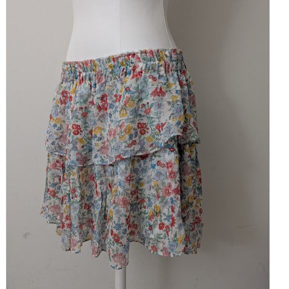 NWT Loveshackfancy Ruffle Mini Skirt - Ibiza Blue - Picture 4 of 14